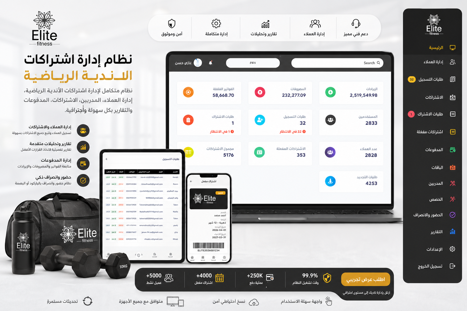 Gym management dashboard / subscription system image